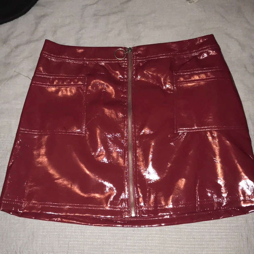 Burgundy Latex skirt